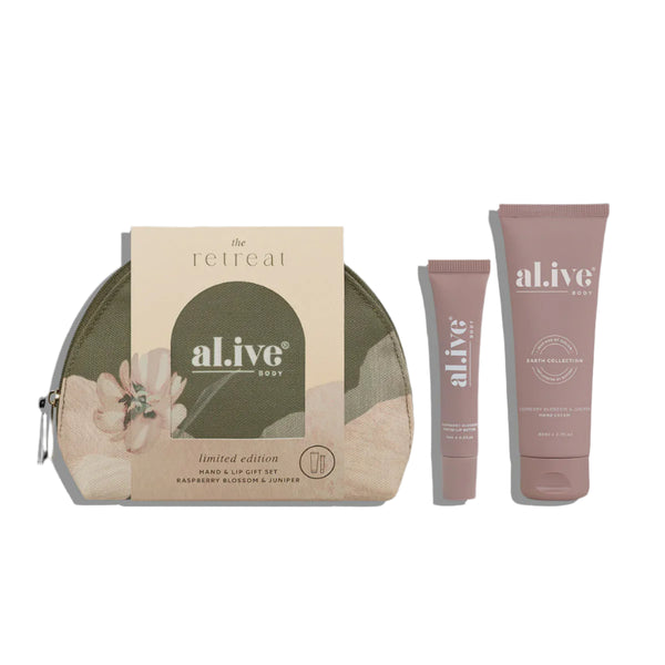 Al.IVE / Retreat / hand & lip gift set - raspberry blossom & juniper